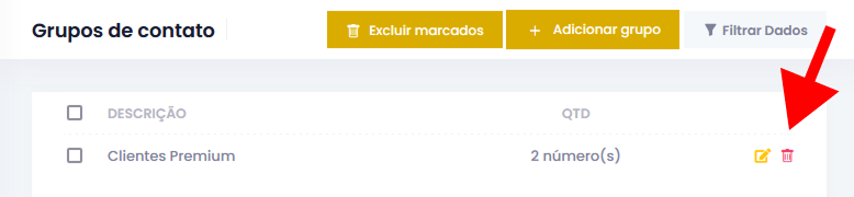 Captura com botão de exclusão em destaque