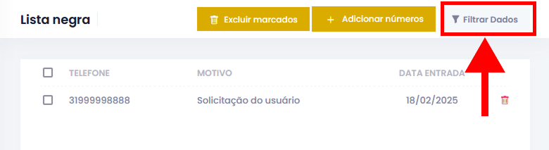 Botão "Filtrar dados"