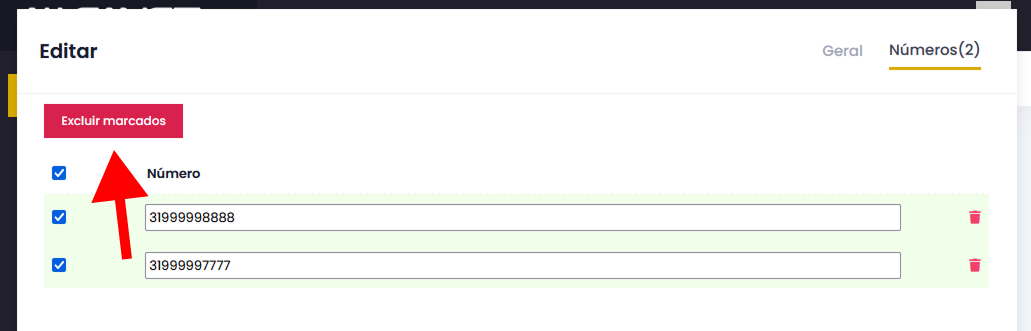 Captura de tela do popup de edição
